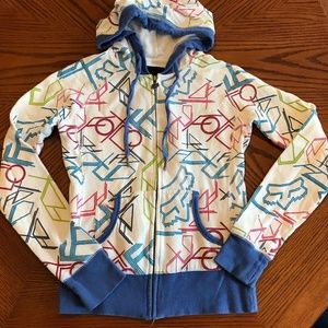 Fox Zip-up Sweatshirt Hoodie Lightweight Size S